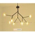 Simple Decorative Glass ball black metal Chandelier Hanging Pendant Lamp